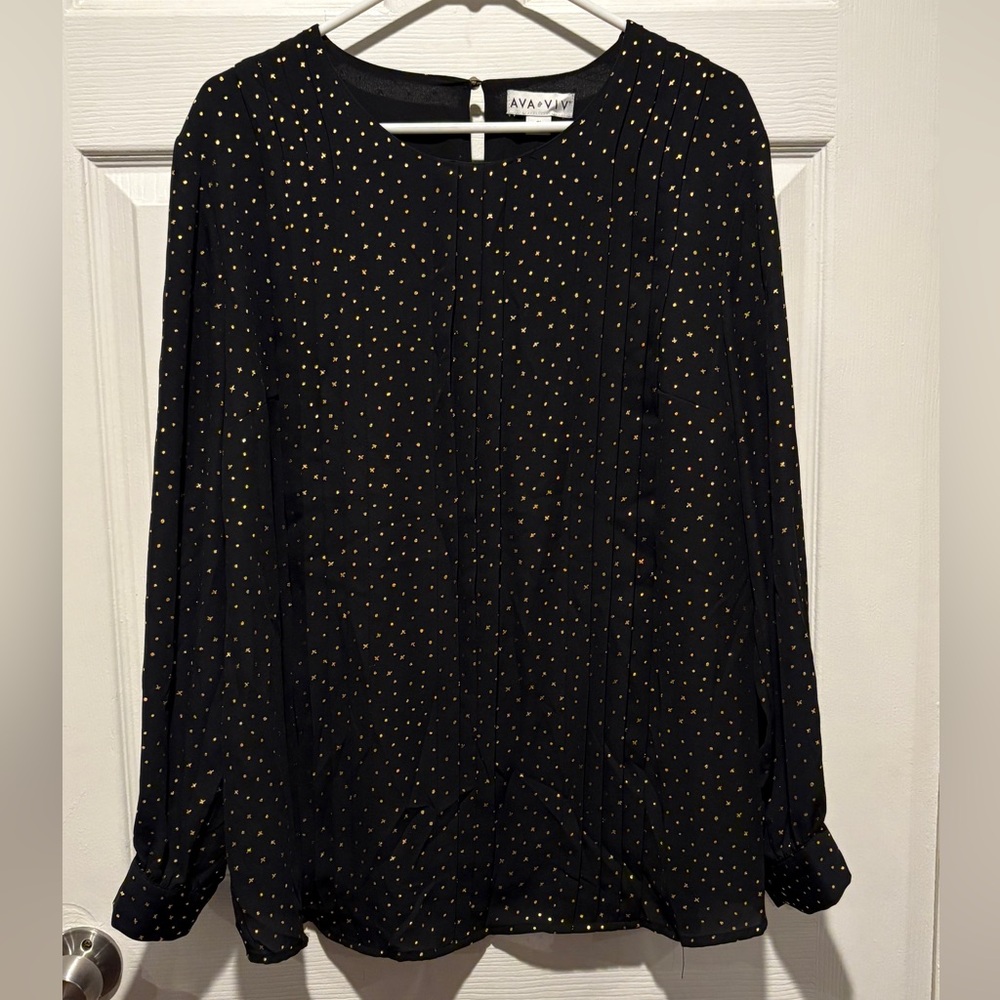 AVA VIVE BLACK AND GOLD TOP